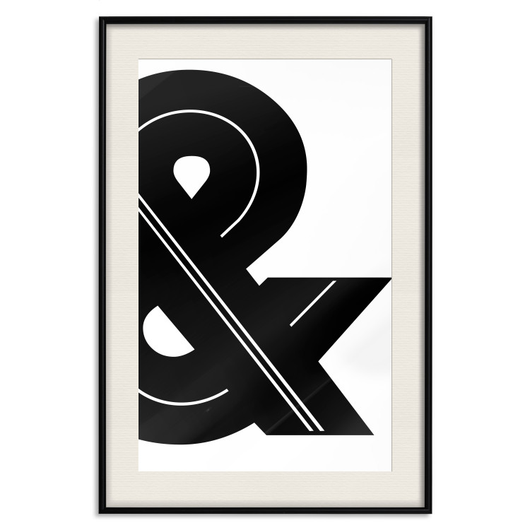 Wall Poster Ampersand - black and white simple composition with a typographic symbol 117124 additionalImage 17