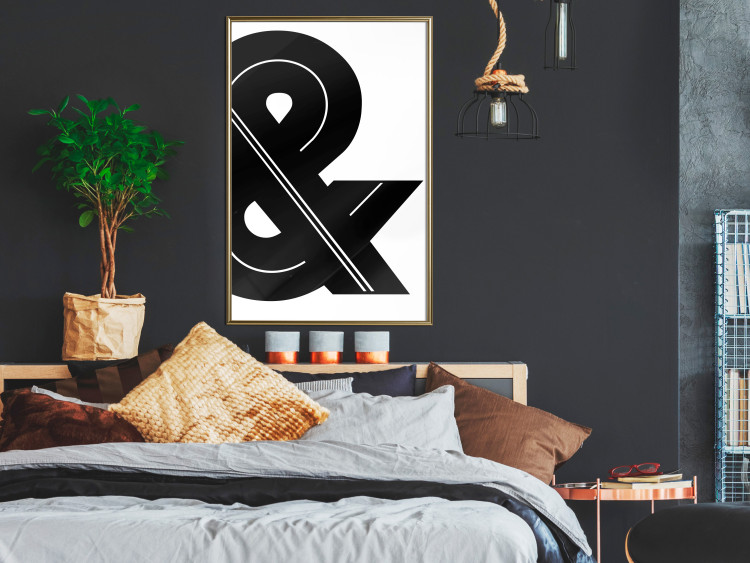 Wall Poster Ampersand - black and white simple composition with a typographic symbol 117124 additionalImage 7