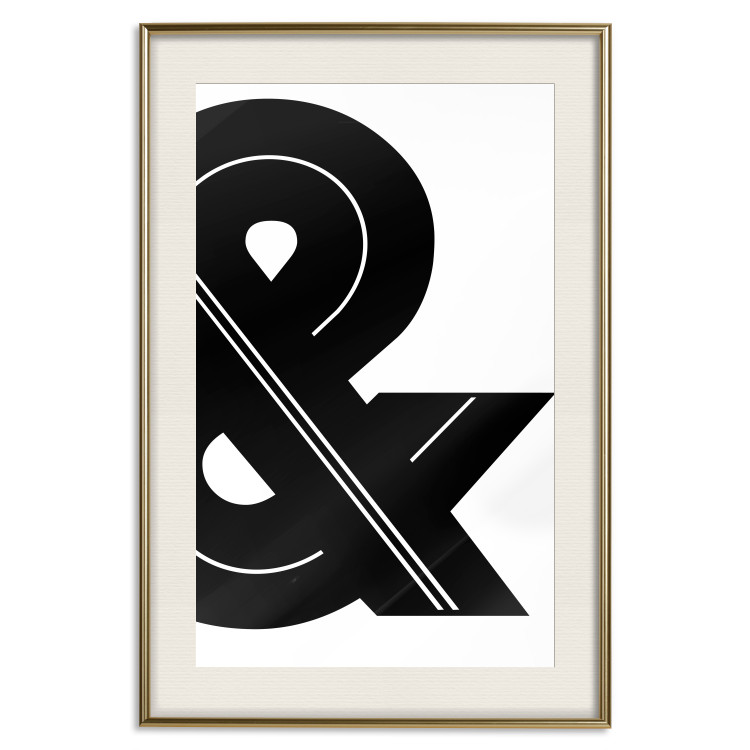 Wall Poster Ampersand - black and white simple composition with a typographic symbol 117124 additionalImage 20