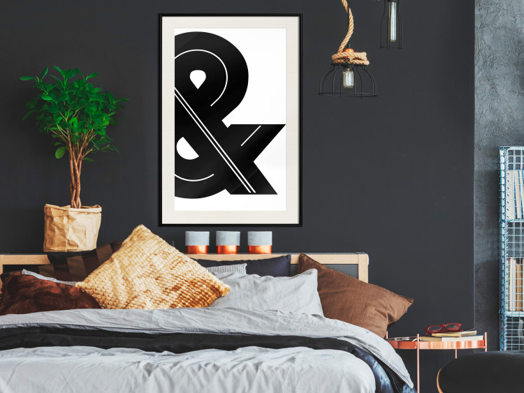 Wall Poster Ampersand - black and white simple composition with a typographic symbol 117124 additionalImage 16