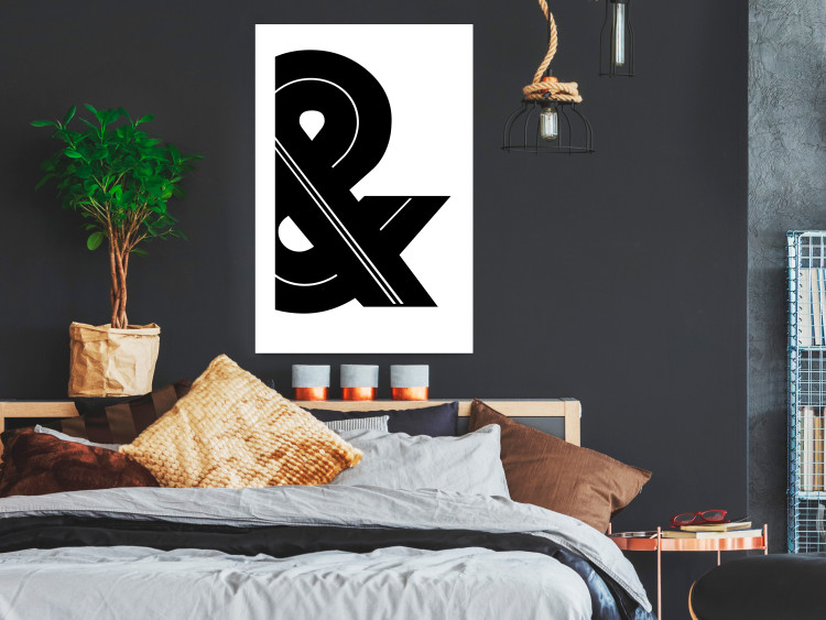 Wall Poster Ampersand - black and white simple composition with a typographic symbol 117124 additionalImage 4