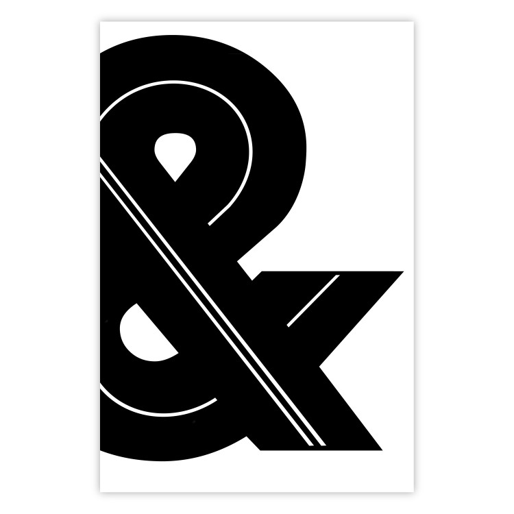 Wall Poster Ampersand - black and white simple composition with a typographic symbol 117124