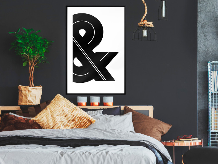 Wall Poster Ampersand - black and white simple composition with a typographic symbol 117124 additionalImage 6
