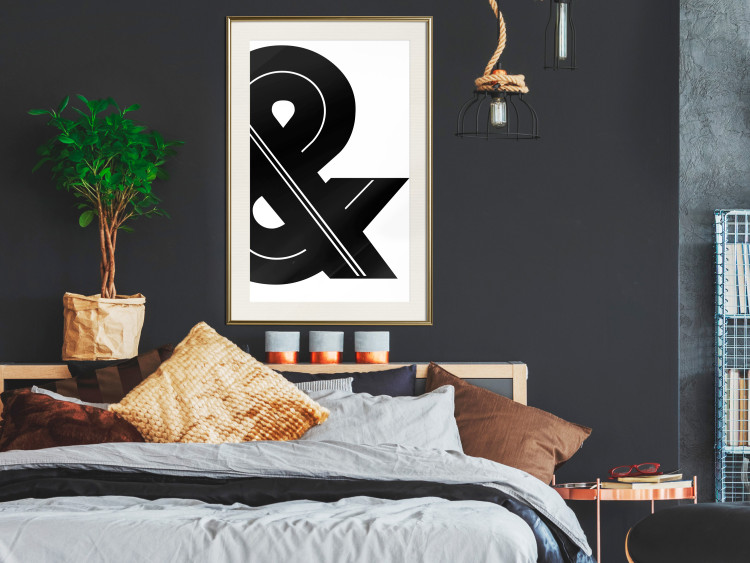 Wall Poster Ampersand - black and white simple composition with a typographic symbol 117124 additionalImage 23