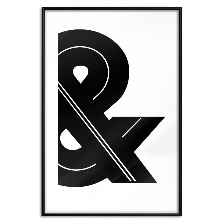 Wall Poster Ampersand - black and white simple composition with a typographic symbol 117124 additionalImage 19