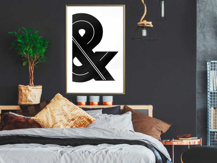 Wall Poster Ampersand - black and white simple composition with a typographic symbol 117124 additionalImage 15