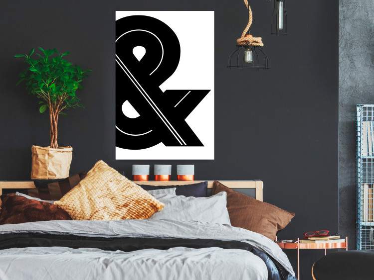 Wall Poster Ampersand - black and white simple composition with a typographic symbol 117124 additionalImage 22