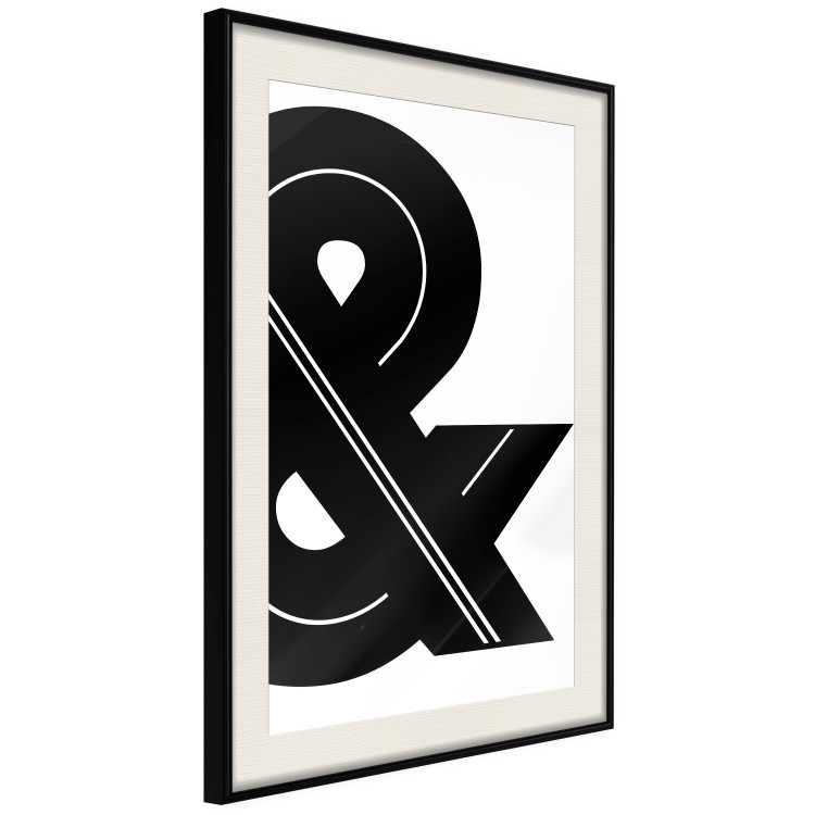 Wall Poster Ampersand - black and white simple composition with a typographic symbol 117124 additionalImage 3