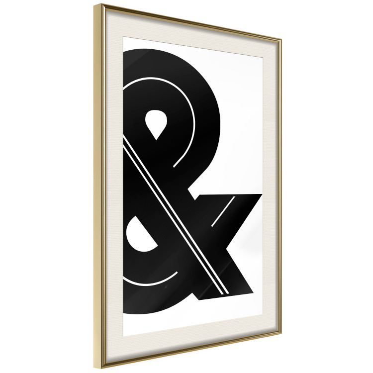 Wall Poster Ampersand - black and white simple composition with a typographic symbol 117124 additionalImage 2