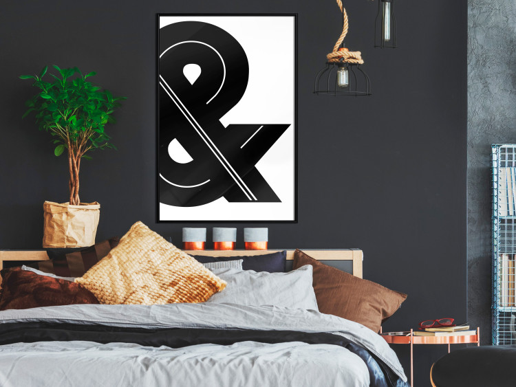 Wall Poster Ampersand - black and white simple composition with a typographic symbol 117124 additionalImage 5