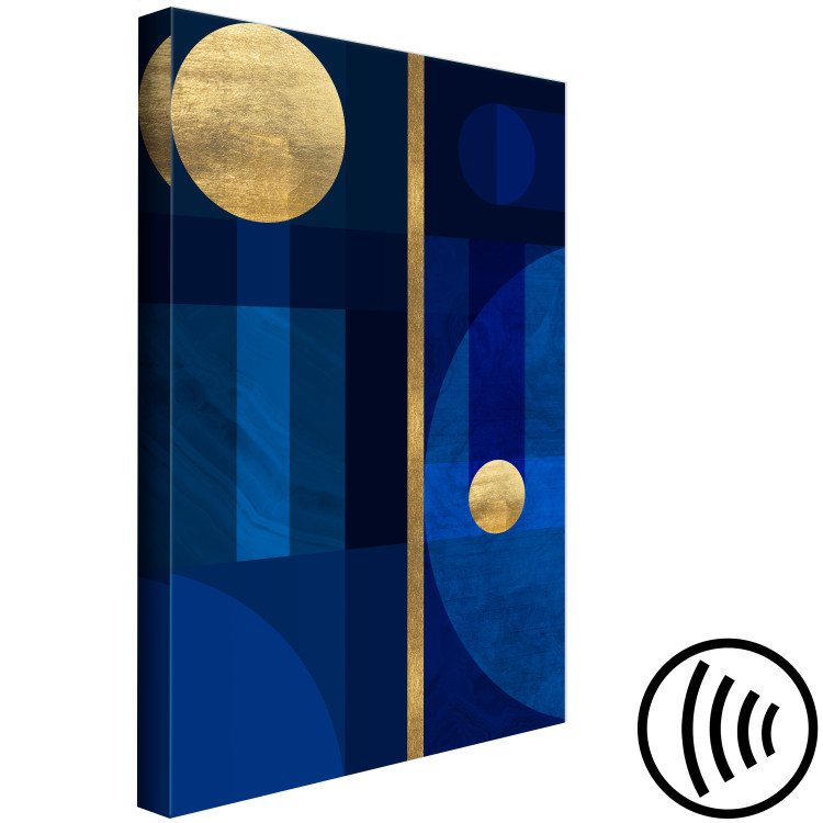 Canvas Print Golden Circles (1-part) - Geometric Shape in Classic Blue 117324 additionalImage 6