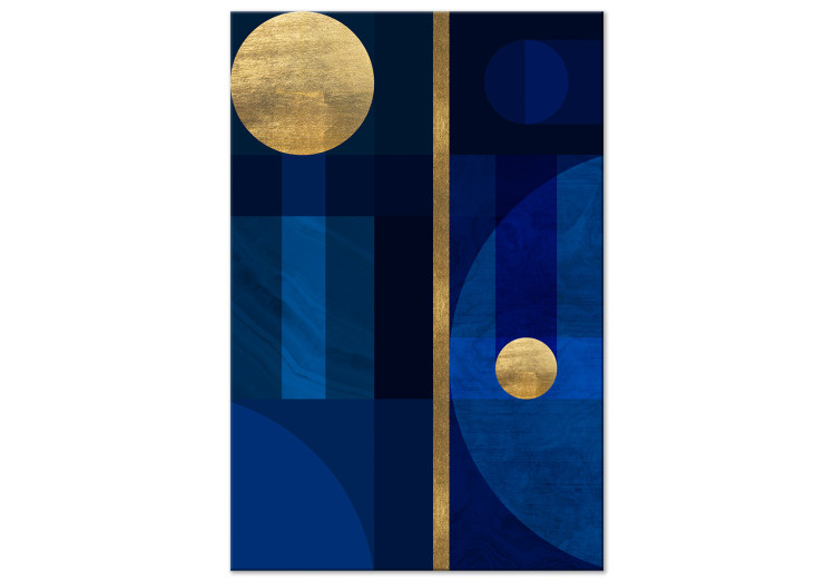 Canvas Print Golden Circles (1-part) - Geometric Shape in Classic Blue 117324