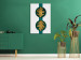 Canvas Golden leaves - a botanical motif on an emerald, geometric background 117524 additionalThumb 3