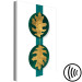Canvas Golden leaves - a botanical motif on an emerald, geometric background 117524 additionalThumb 6