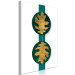Canvas Golden leaves - a botanical motif on an emerald, geometric background 117524 additionalThumb 2