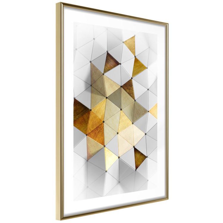 Poster Gold for the Brave - unique abstraction in 3D geometric figures 118524 additionalImage 5