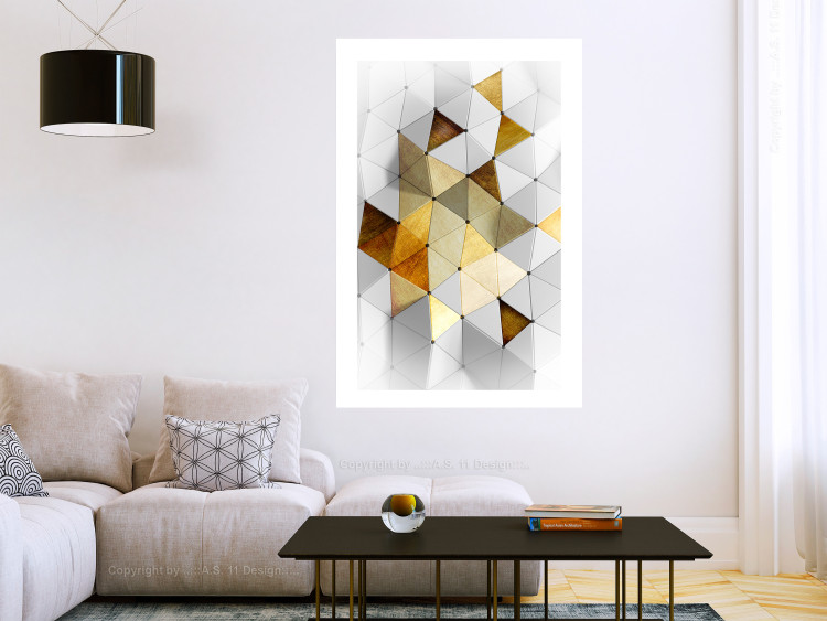 Poster Gold for the Brave - unique abstraction in 3D geometric figures 118524 additionalImage 2