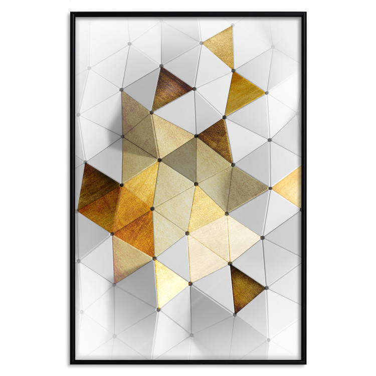 Poster Gold for the Brave - unique abstraction in 3D geometric figures 118524 additionalImage 18