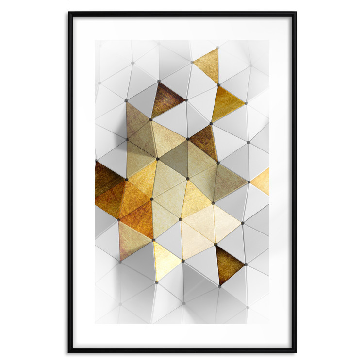 Poster Gold for the Brave - unique abstraction in 3D geometric figures 118524 additionalImage 15