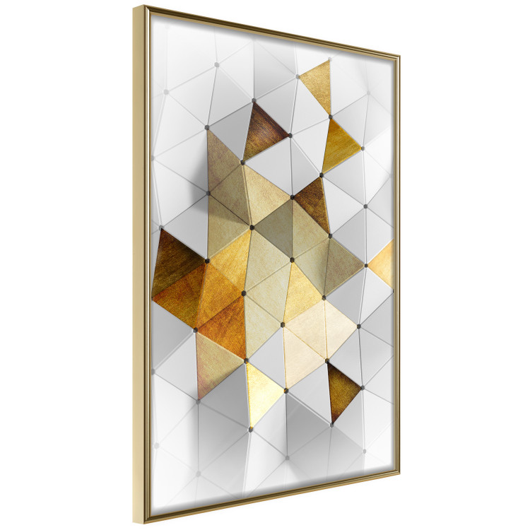 Poster Gold for the Brave - unique abstraction in 3D geometric figures 118524 additionalImage 11