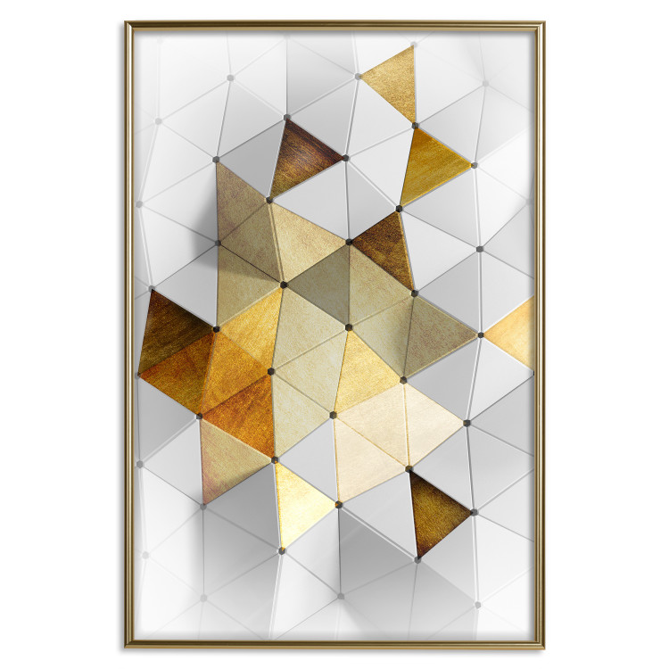 Poster Gold for the Brave - unique abstraction in 3D geometric figures 118524 additionalImage 16