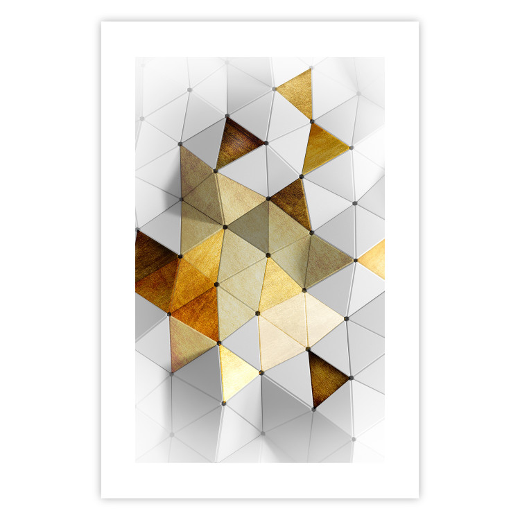 Poster Gold for the Brave - unique abstraction in 3D geometric figures 118524 additionalImage 19