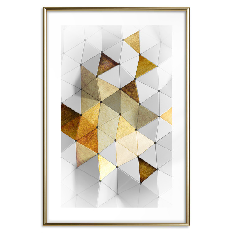 Poster Gold for the Brave - unique abstraction in 3D geometric figures 118524 additionalImage 14