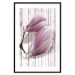 Poster Provence Magnolia - pink flowers on a background of white wooden boards 122724 additionalThumb 15