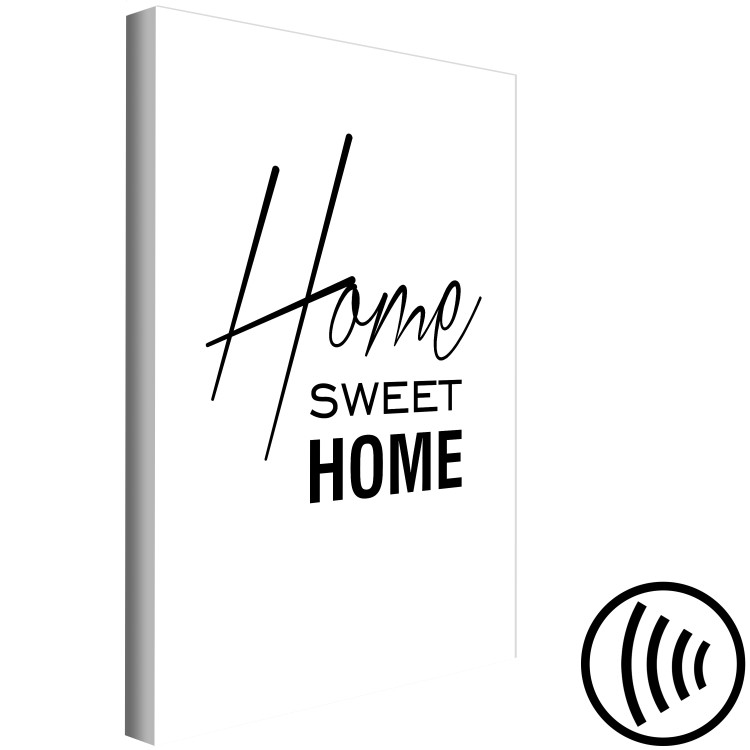 Canvas Art Print Black and White: Home Sweet Home (1 Part) Vertical 122924 additionalImage 6