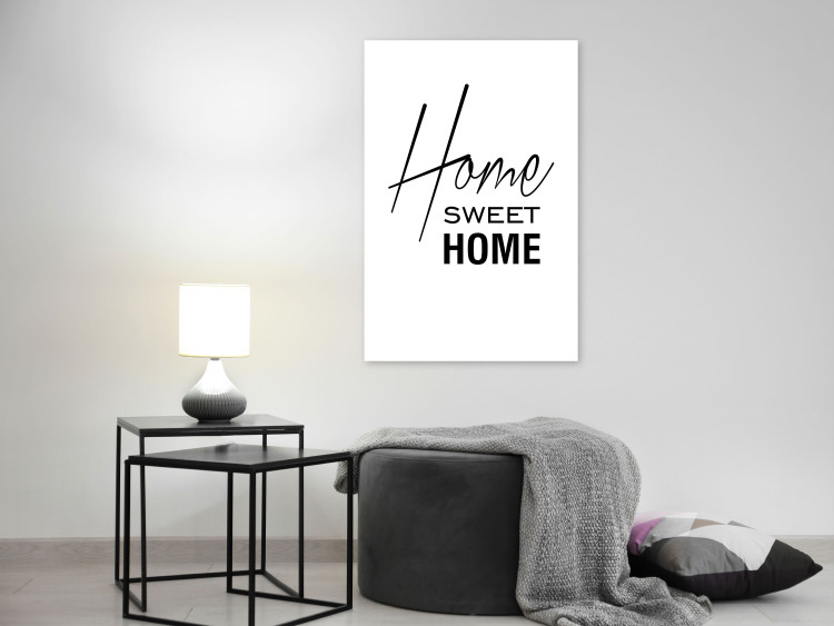Canvas Art Print Black and White: Home Sweet Home (1 Part) Vertical 122924 additionalImage 3