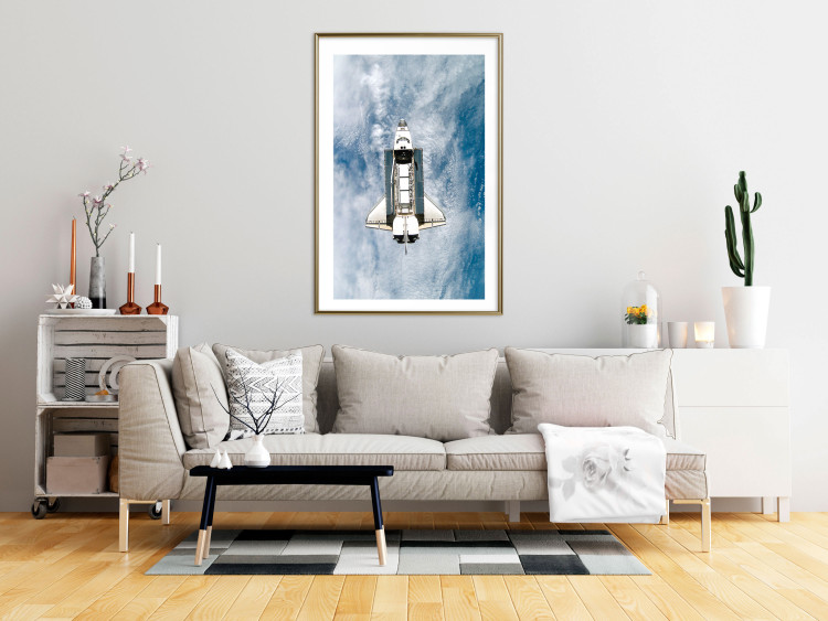 Poster Space Shuttle - white space shuttle against a backdrop of clouds and oceans 123524 additionalImage 15