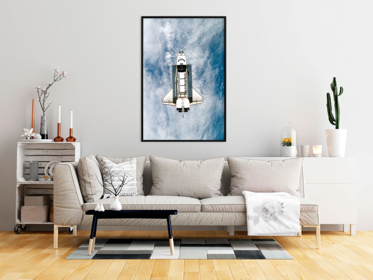 Poster Space Shuttle - white space shuttle against a backdrop of clouds and oceans 123524 additionalImage 3