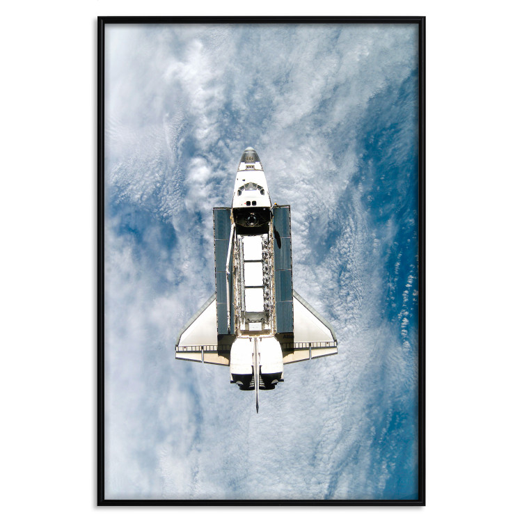 Poster Space Shuttle - white space shuttle against a backdrop of clouds and oceans 123524 additionalImage 24