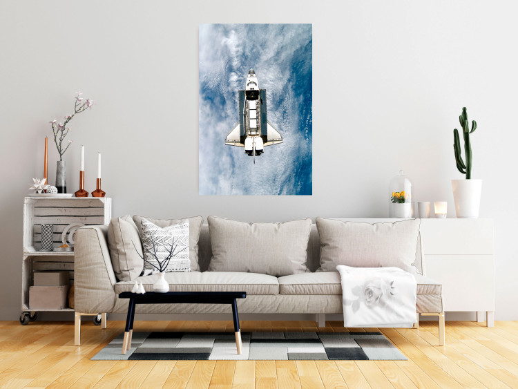 Poster Space Shuttle - white space shuttle against a backdrop of clouds and oceans 123524 additionalImage 23