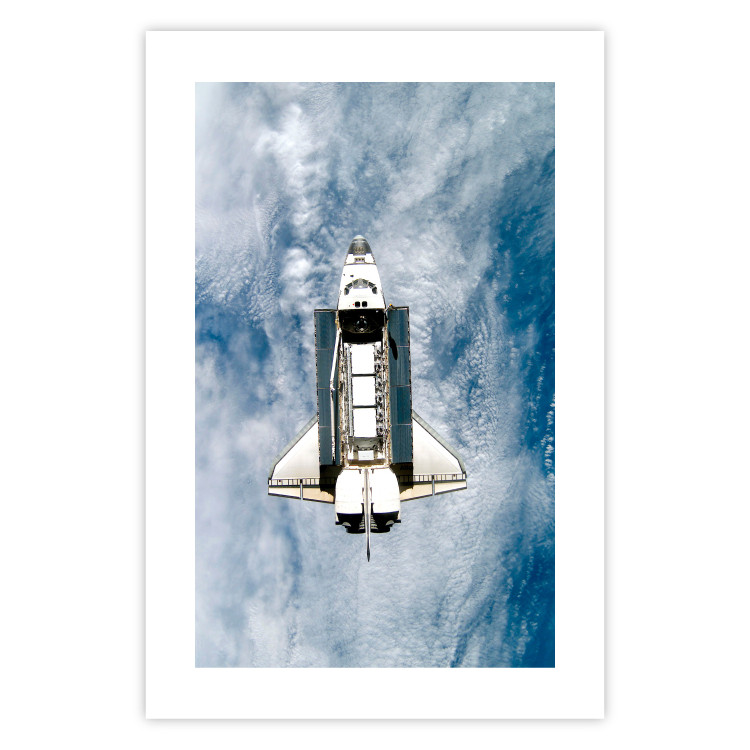 Poster Space Shuttle - white space shuttle against a backdrop of clouds and oceans 123524 additionalImage 25
