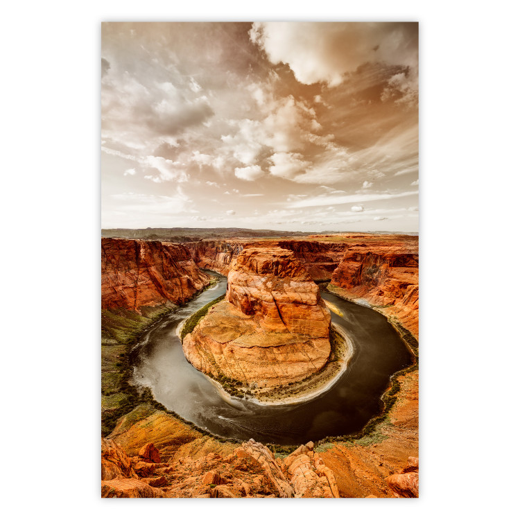 Poster Rustic Landscape - landscape of orange rocks against sky 123824