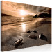 Canvas Art Print Sunset over the sea in sepia - a moody sea landscape 125024 additionalThumb 2