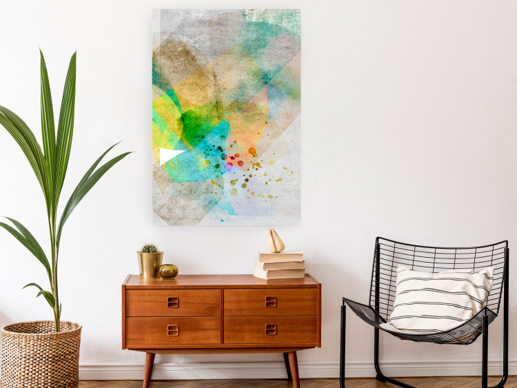Wall Poster Butterfly and Dreams - colorful composition of abstraction on fabric texture 127524 additionalImage 2