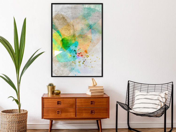 Wall Poster Butterfly and Dreams - colorful composition of abstraction on fabric texture 127524 additionalImage 4