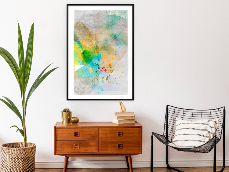 Wall Poster Butterfly and Dreams - colorful composition of abstraction on fabric texture 127524 additionalImage 18