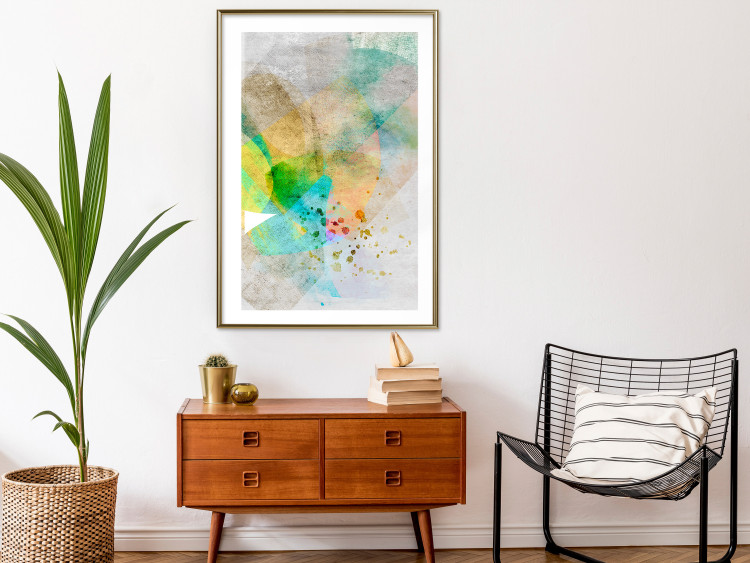 Wall Poster Butterfly and Dreams - colorful composition of abstraction on fabric texture 127524 additionalImage 13