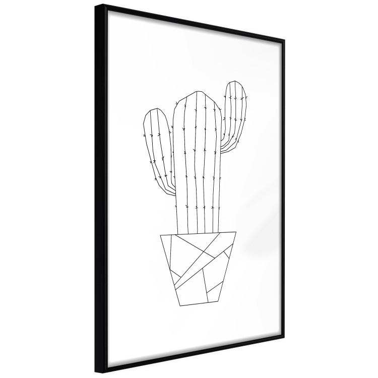 Poster Wild Cactus - line art of cactus in pot with geometric figures 128024 additionalImage 6