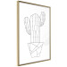 Poster Wild Cactus - line art of cactus in pot with geometric figures 128024 additionalThumb 12
