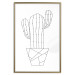 Poster Wild Cactus - line art of cactus in pot with geometric figures 128024 additionalThumb 21