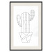 Poster Wild Cactus - line art of cactus in pot with geometric figures 128024 additionalThumb 19