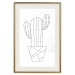 Poster Wild Cactus - line art of cactus in pot with geometric figures 128024 additionalThumb 20