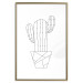 Poster Wild Cactus - line art of cactus in pot with geometric figures 128024 additionalThumb 14