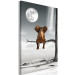Canvas Print Elephant and Moon (1-part) vertical - fantastically depicted animal 128824 additionalThumb 2