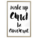 Poster Wake up and Be Awesome - black and white composition with English text 128924 additionalThumb 17