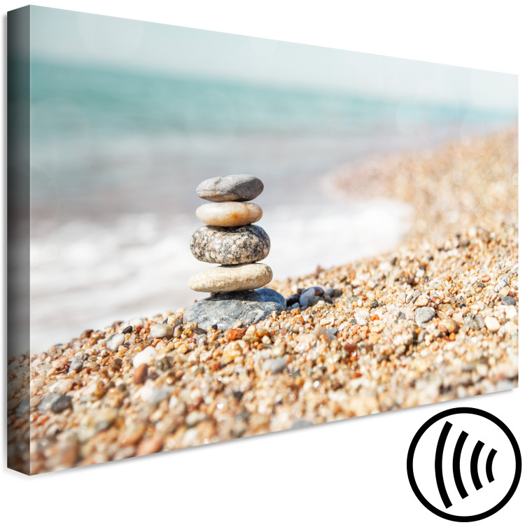 Canvas Art Print Summer Moment (1-piece) Wide - stone beach landscape against the sea 129824 additionalImage 6